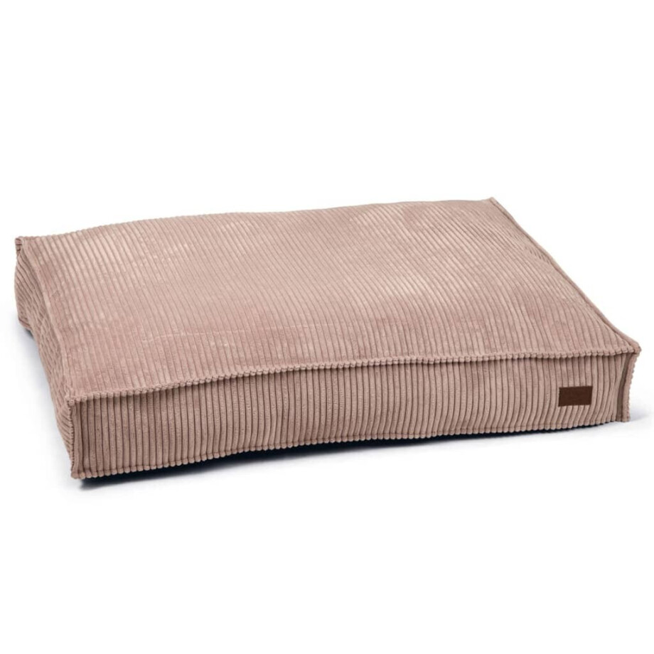 Designed by Lotte Hondenkussen geribbeld 100x70x15 cm roze afbeelding 1
