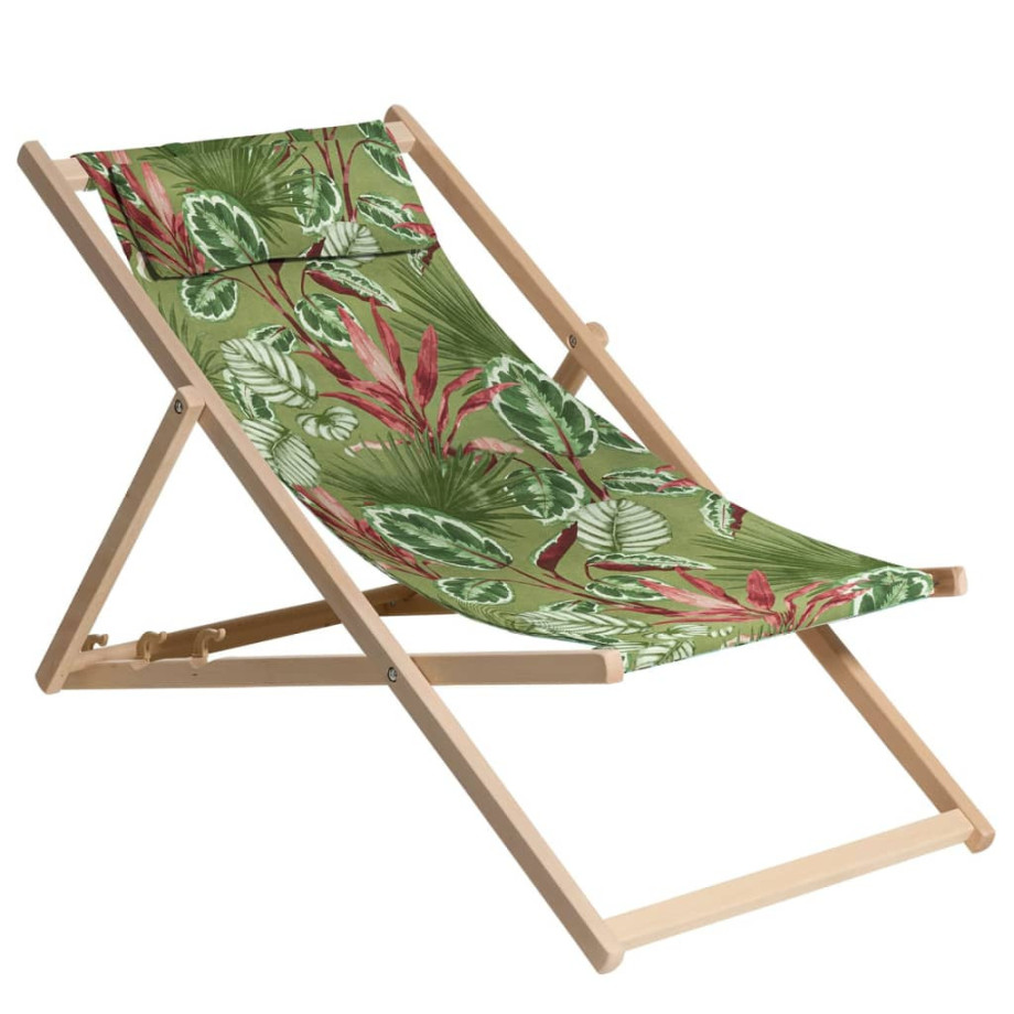 Madison Strandstoel Cala 55x90x87 cm hout groen afbeelding 1