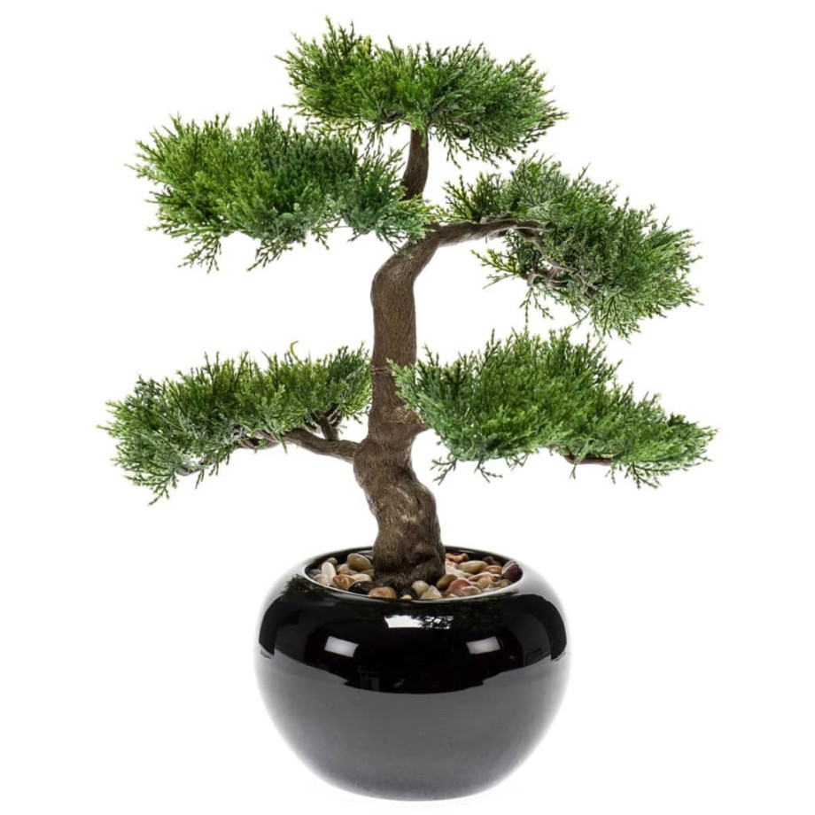 Emerald Kunstplant ceder bonsai groen 34 cm 420001 afbeelding 1