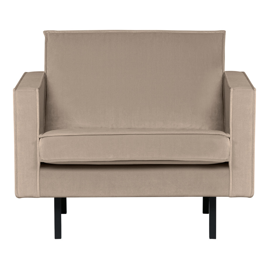 BePureHome Fauteuil 'Rodeo' Velvet, kleur Khaki afbeelding 1