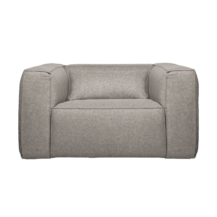 WOOOD Fauteuil 'Bean' Met Kussen, kleur Lichtgrijs Gemeleerd WOOOD Fauteuil 'Bean' Met Kussen, kleur Lichtgrijs Gemeleerd afbeelding 1