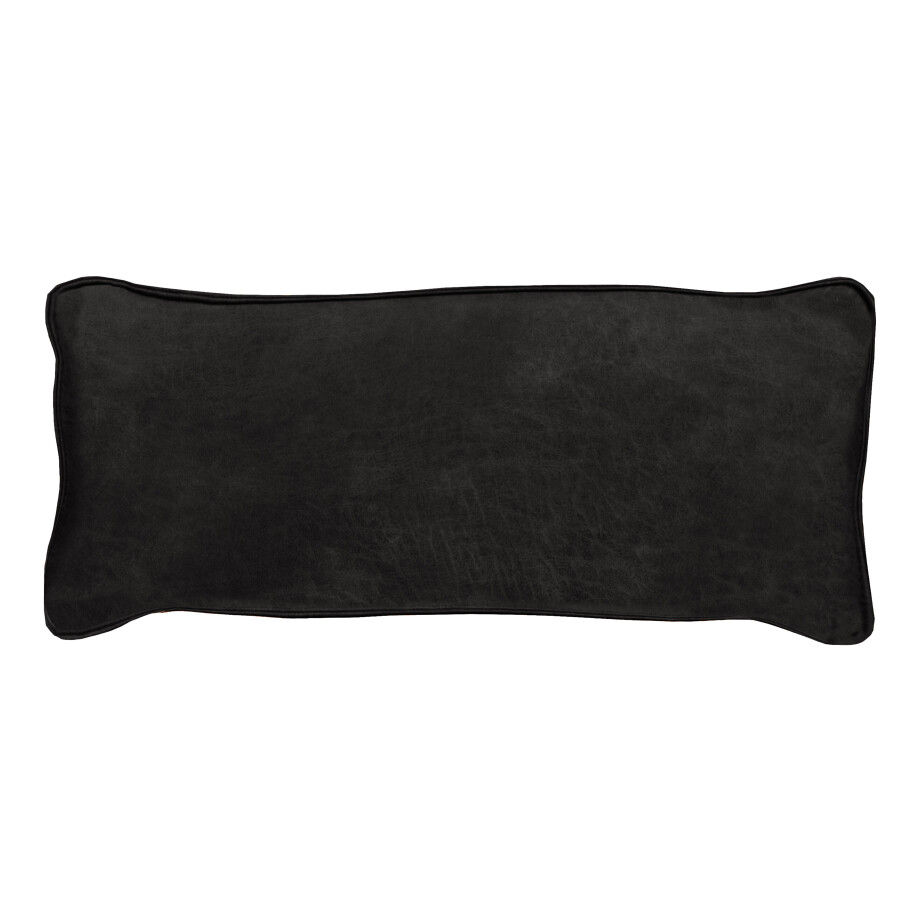 WOOOD Sierkussen 'Bean' 30 x 70cm, Recycle leer, kleur Zwart WOOOD Sierkussen 'Bean' 30 x 70cm, Recycle leer, kleur Zwart afbeelding 1