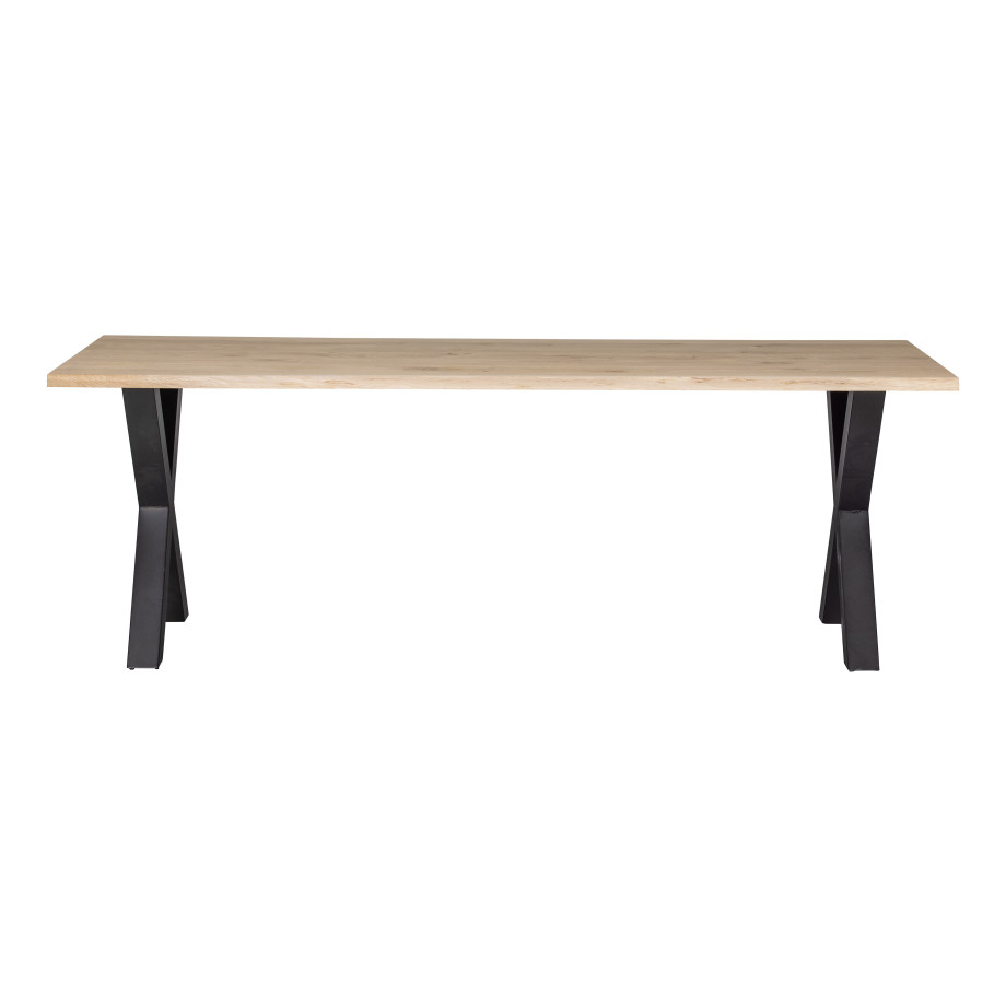 WOOOD Boomstam Eettafel 'Tablo' met X-poot, 200 x 90cm afbeelding 1