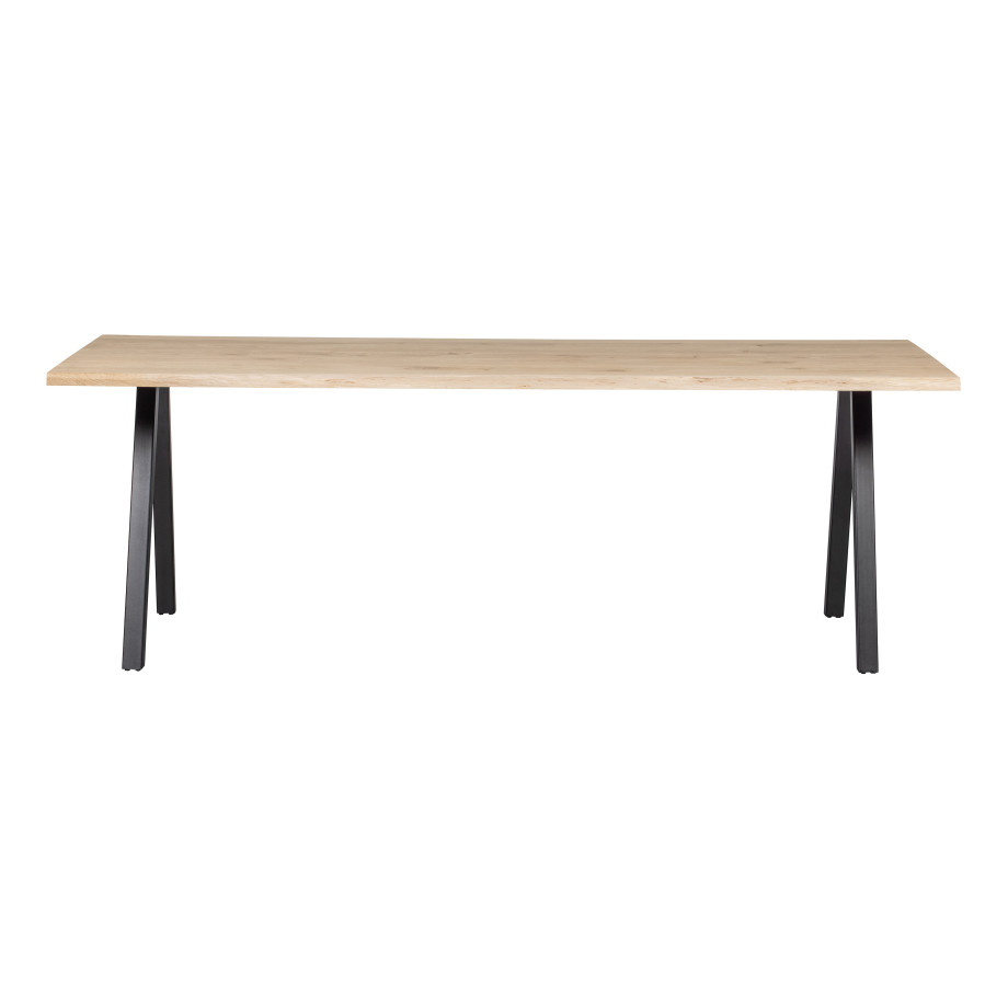 WOOOD Boomstam Eettafel 'Tablo' met 2-standen poot, 200 x 90cm afbeelding 1