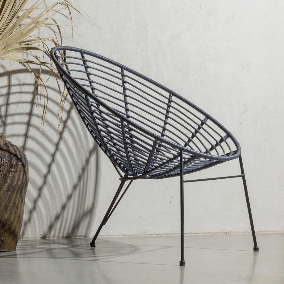 WOOOD Loungestoel 'Jane' kleur Inkt (Donkerblauw) WOOOD Loungestoel 'Jane' kleur Inkt (Donkerblauw) afbeelding 1