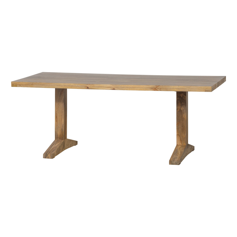 vtwonen Eettafel 'Deck' Mangohout, 200 x 90cm, kleur Naturel afbeelding 1