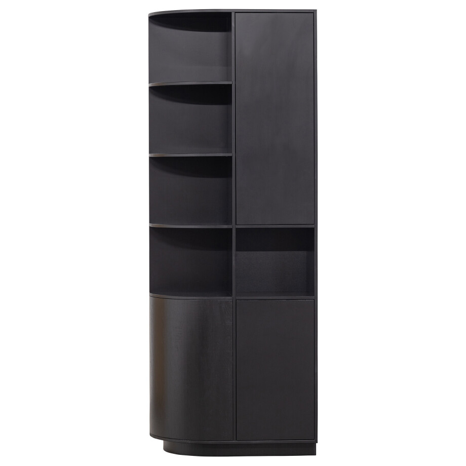 WOOOD Opbergkast 'Finca' Links, Mat zwart, 210 x 78cm WOOOD Opbergkast 'Finca' Links, Mat zwart, 210 x 78cm afbeelding