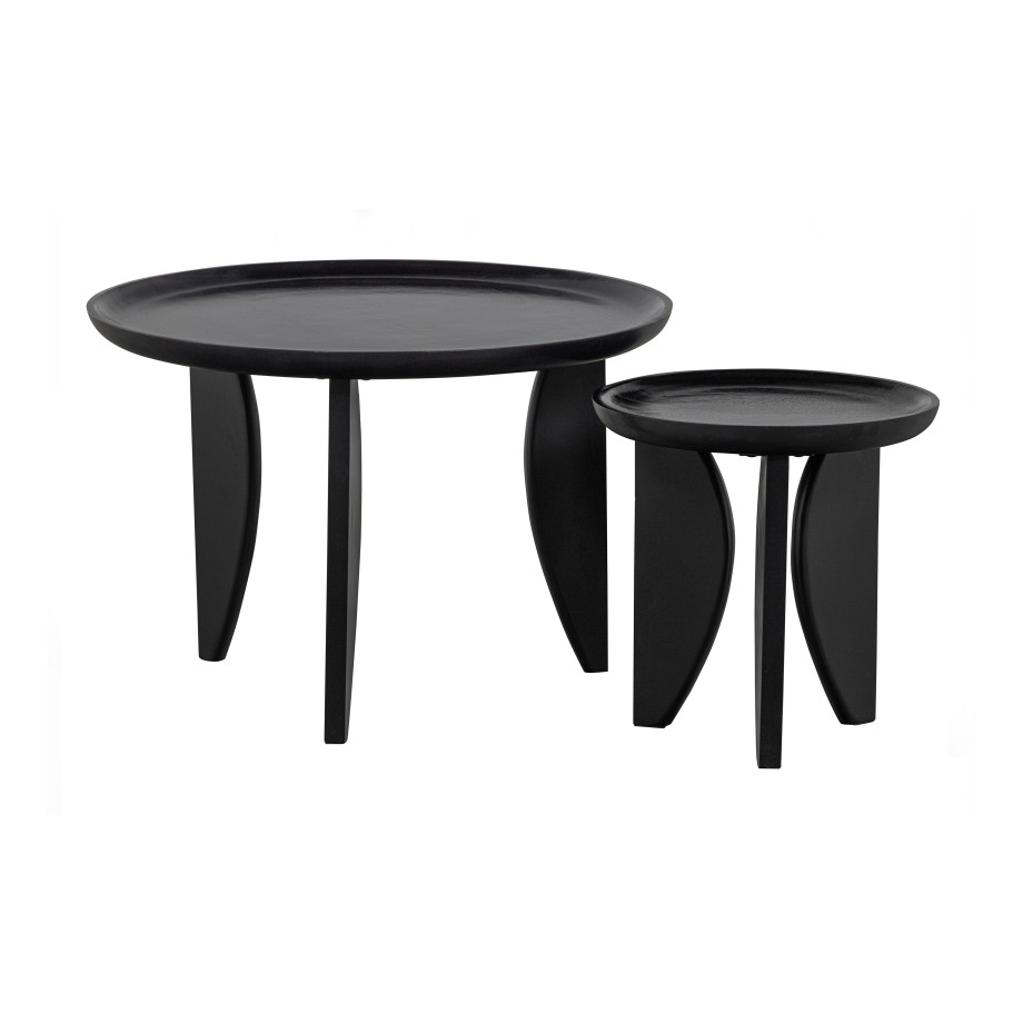 vtwonen Bijzettafel 'High Heels' Mangohout, Set van 2 stuks, kleur Zwart afbeelding 1