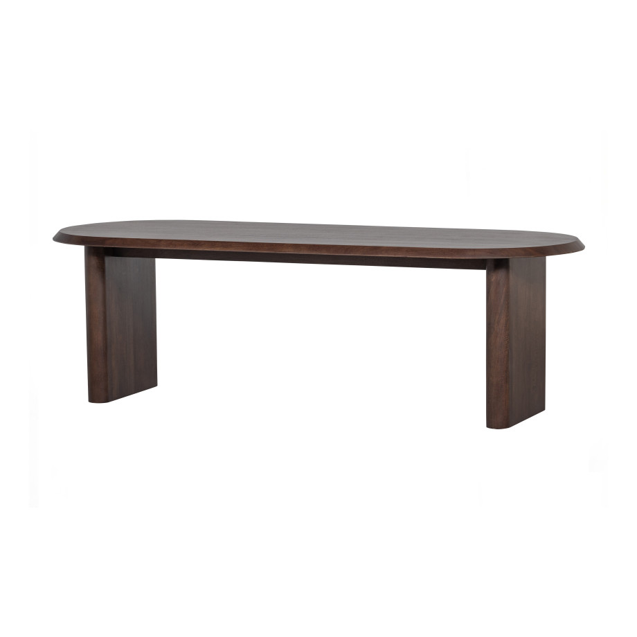 vtwonen Ovale Eettafel 'Ellips' Mangohout, 240 x 90cm, kleur walnoot afbeelding 1