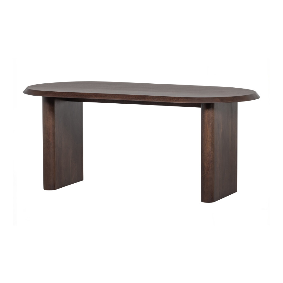 vtwonen Ovale Eettafel 'Ellips' Mangohout, 180 x 90cm, kleur walnoot vtwonen Ovale Eettafel 'Ellips' Mangohout, 180 x 90cm, kleur walnoot afbeelding 1