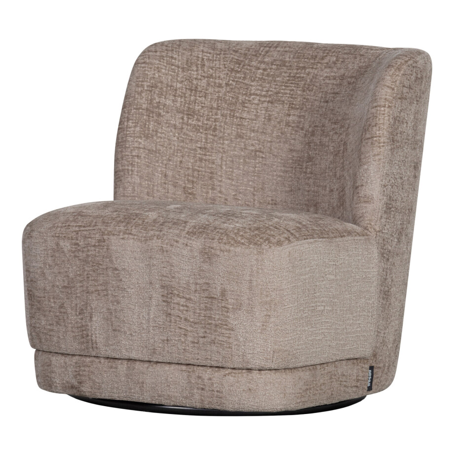 WOOOD Draaifauteuil 'Atty' Structure Velvet, kleur Zand afbeelding 1