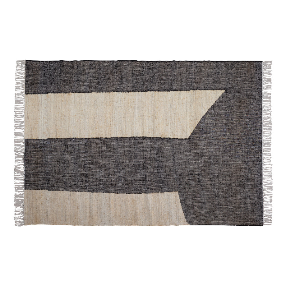 WOOOD Exclusive Vloerkleed 'Lias' 200 x 300cm, kleur Naturel/Zwart afbeelding 