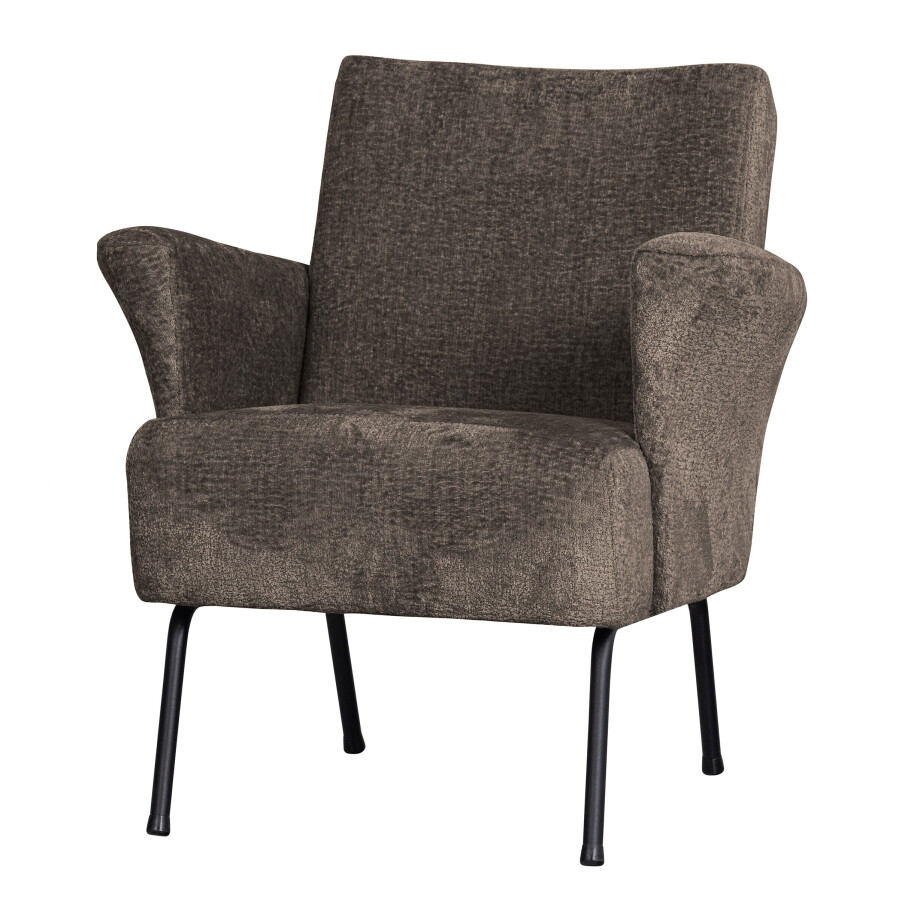 WOOOD Fauteuil 'Muse' Chenille, kleur Grijs/Bruin afbeelding 1