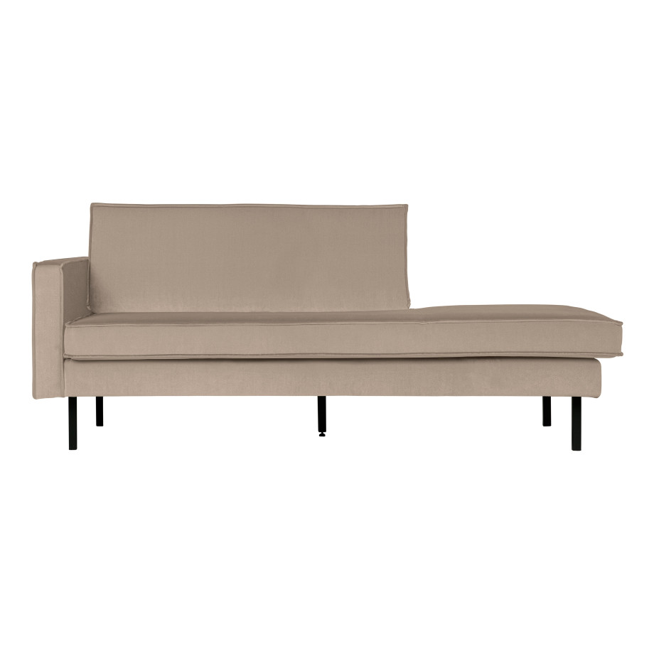 BePureHome Daybed 'Rodeo' Links, Velvet, kleur Khaki afbeelding 1