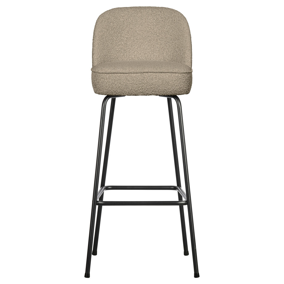 WOOOD Barstoel 'Vogue' Bouclé, kleur Beige (zithoogte 80cm) WOOOD Barstoel 'Vogue' Bouclé, kleur Beige (zithoogte 80cm) afbeelding 1
