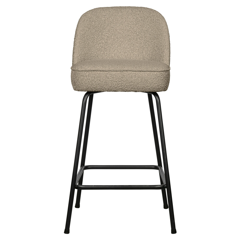 WOOOD Barstoel 'Vogue' Bouclé, kleur Beige (zithoogte 65cm) afbeelding 1