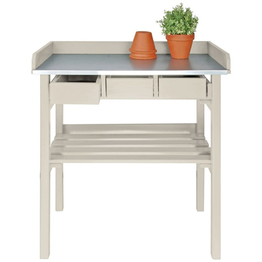 Esschert Design tuinwerktafel met lades (wit) CF29W afbeelding 1