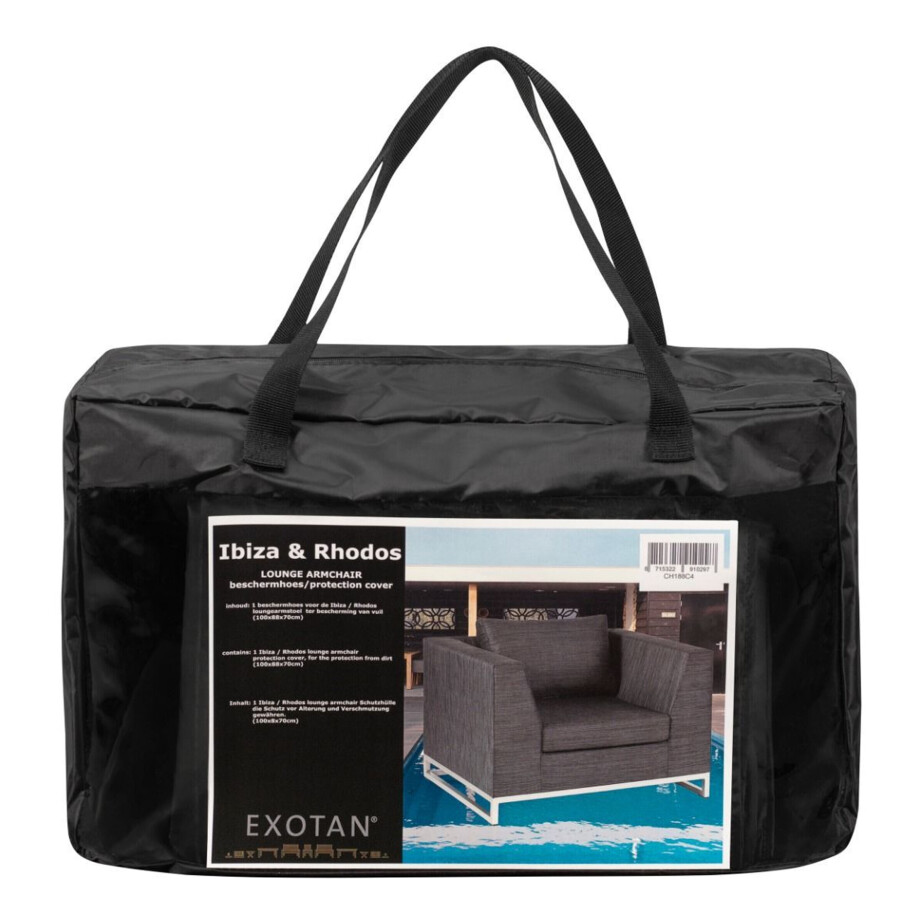 WOOOD Beschermhoes 'Rhodos' Fauteuil, kleur Zwart afbeelding 1