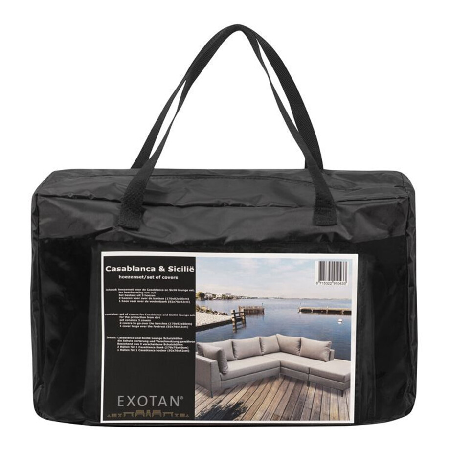 WOOOD Beschermhoes 'Sicilië' Loungeset, kleur Zwart WOOOD Beschermhoes 'Sicilië' Loungeset, kleur Zwart afbeelding 1