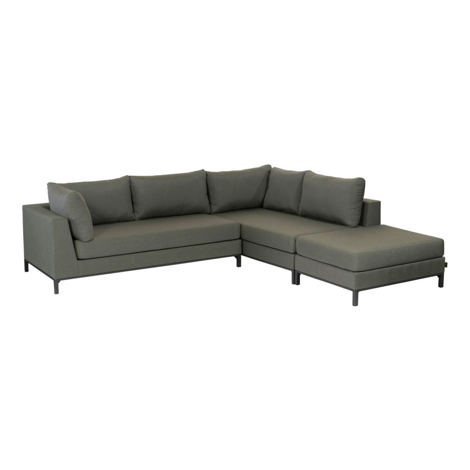 WOOOD Loungeset 'Capri' Rechts, Aluminium, kleur Groen afbeelding 1