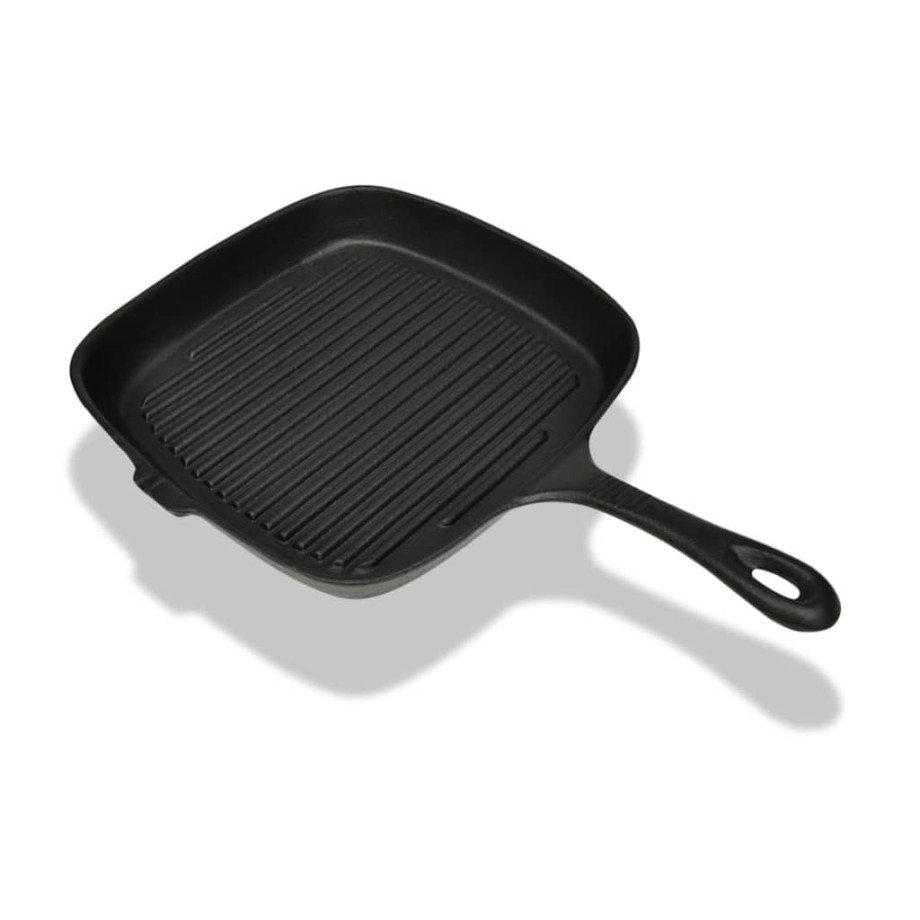 vidaXL Grillpan gietijzer 24x23 cm afbeelding 1