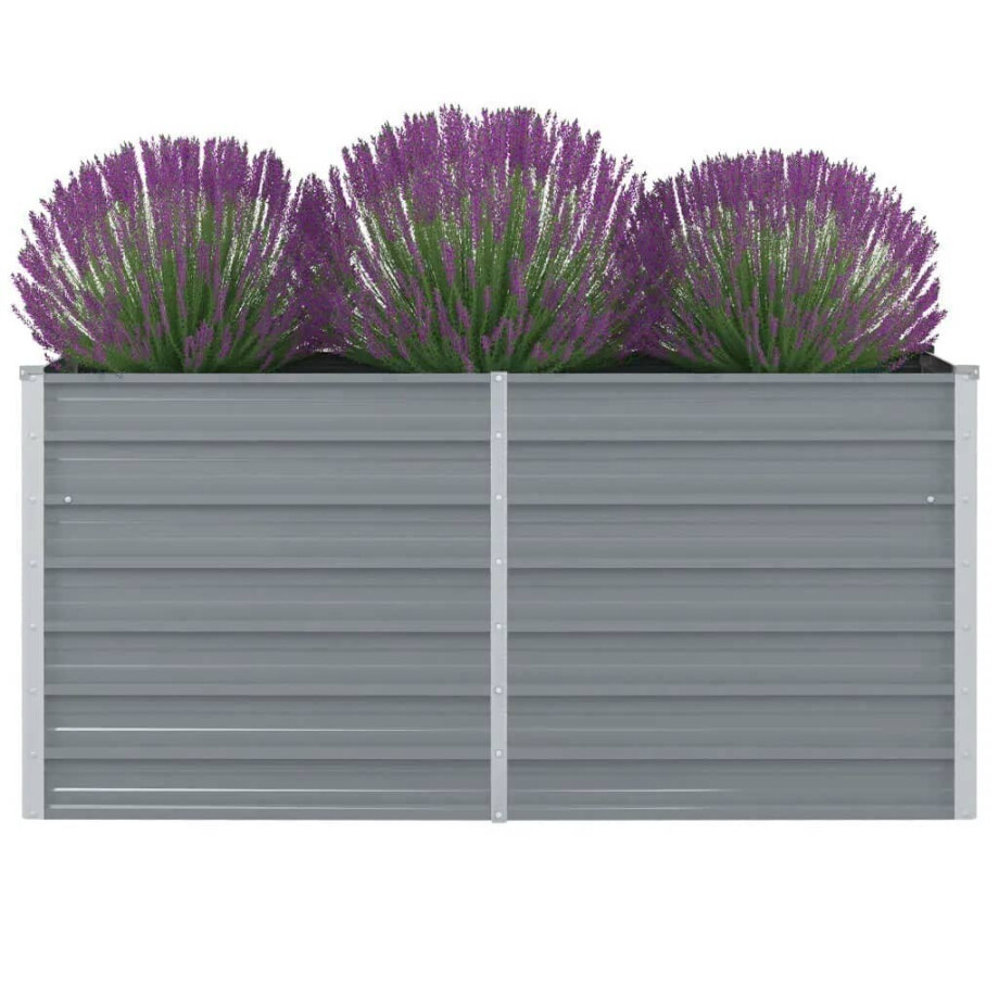 vidaXL Plantenbak verhoogd 160x80x77 cm gegalvaniseerd staal grijs afbeelding 1