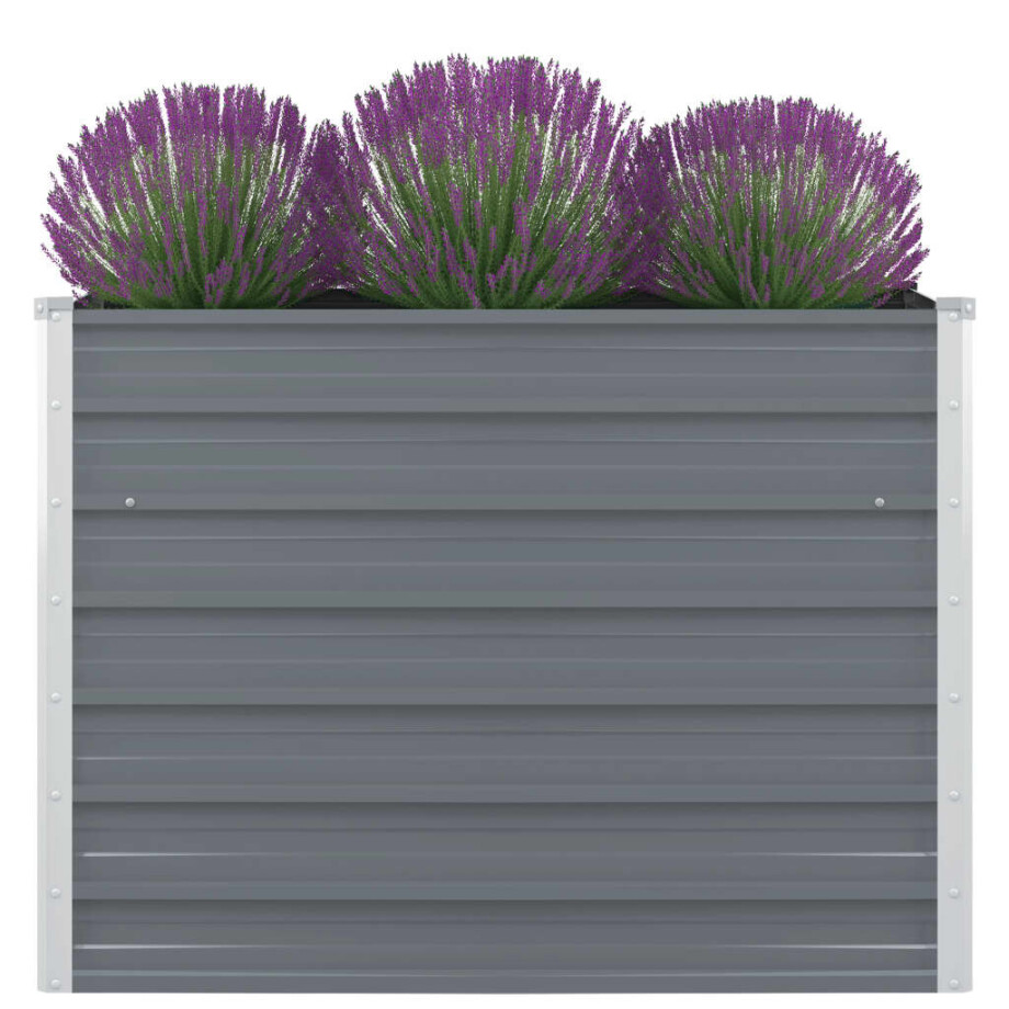 vidaXL Plantenbak verhoogd 100x100x77 cm gegalvaniseerd staal grijs afbeelding 1