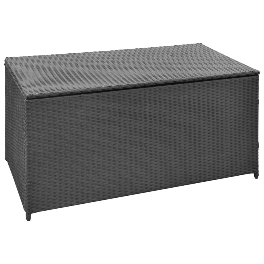 vidaXL Tuinbox 120x50x60 cm poly rattan zwart afbeelding 1