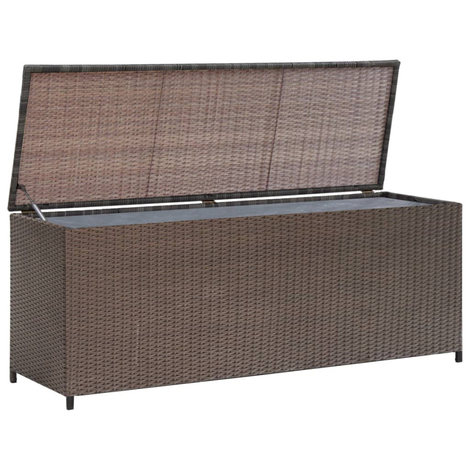 vidaXL Tuinbox 120x50x60 cm poly rattan bruin afbeelding 1