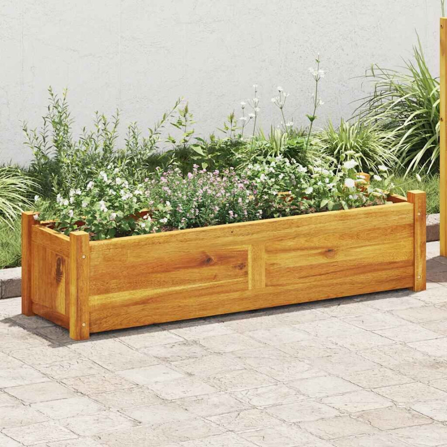 vidaXL Plantenbak verhoogd 100x30x25 cm acaciahout afbeelding 1