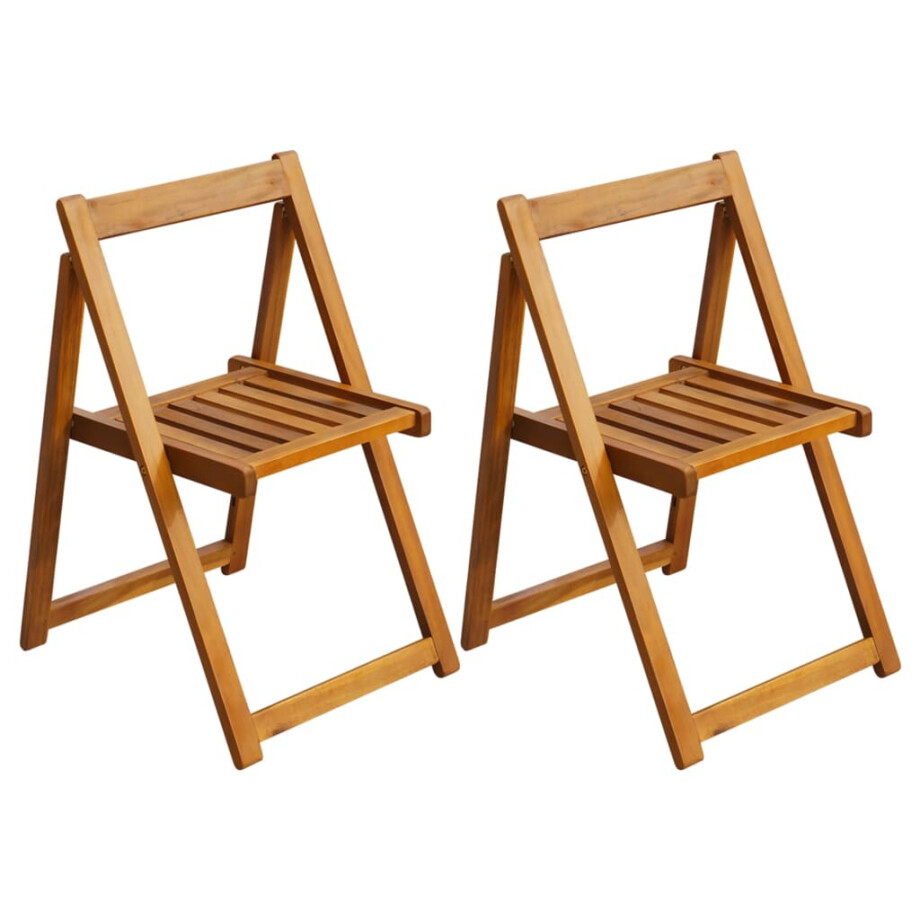 vidaXL Tuinstoelen inklapbaar 2 st massief acaciahout vidaXL Tuinstoelen inklapbaar 2 st massief acaciahout afbeelding 1