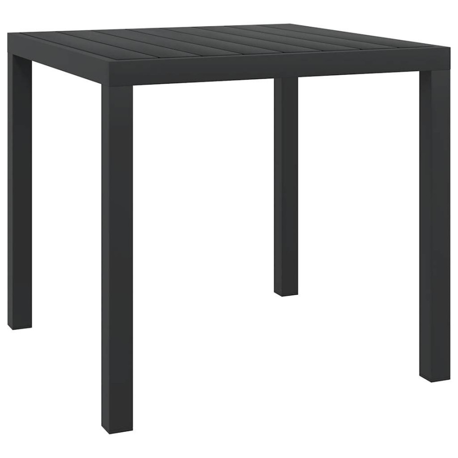 vidaXL Tuintafel 80x80x74 cm aluminium en HKC zwart afbeelding 1