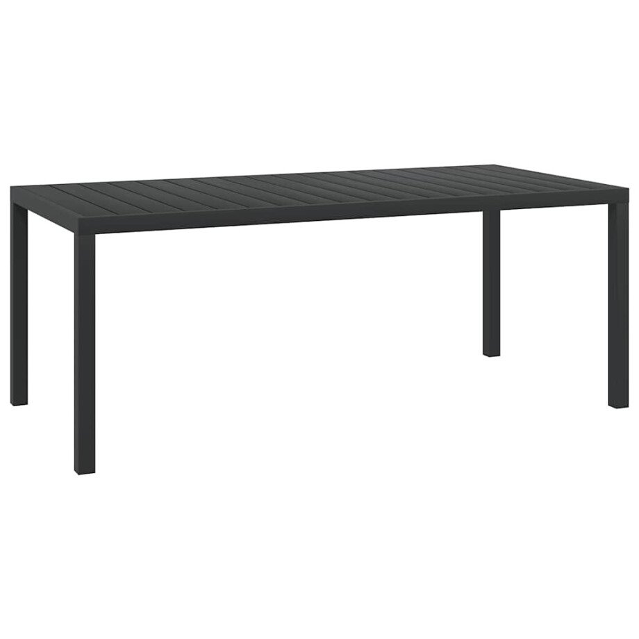 vidaXL Tuintafel 185x90x74 cm aluminium en HKC zwart vidaXL Tuintafel 185x90x74 cm aluminium en HKC zwart afbeelding 1
