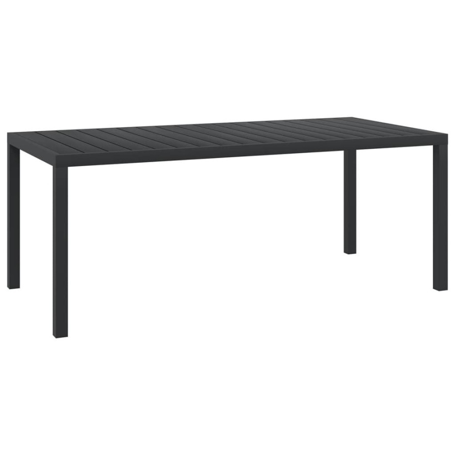 vidaXL Tuintafel 185x90x74 cm aluminium en HKC zwart afbeelding 1