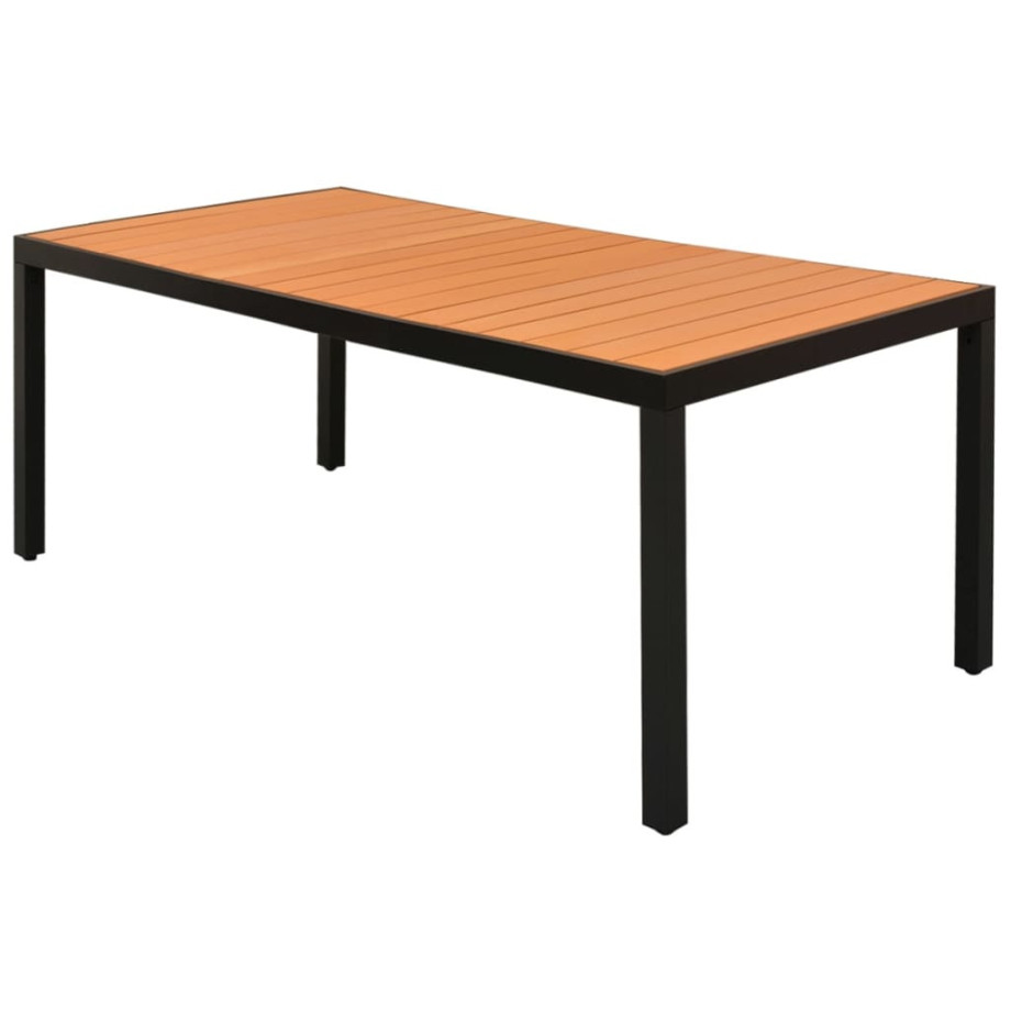 vidaXL Tuintafel 185x90x74 cm aluminium en HKC bruin afbeelding 1