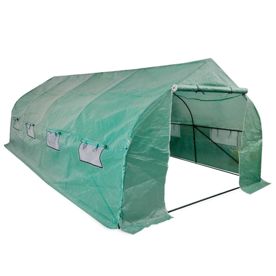 vidaXL Tuinkas walk-in draagbare polytunnel met stalen frame 18 m² afbeelding 1