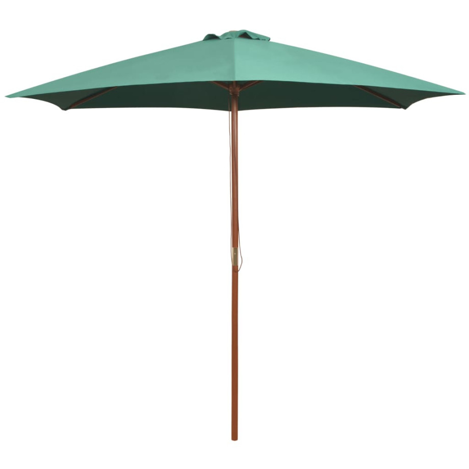 vidaXL Parasol 270x270 cm houten paal groen afbeelding 1