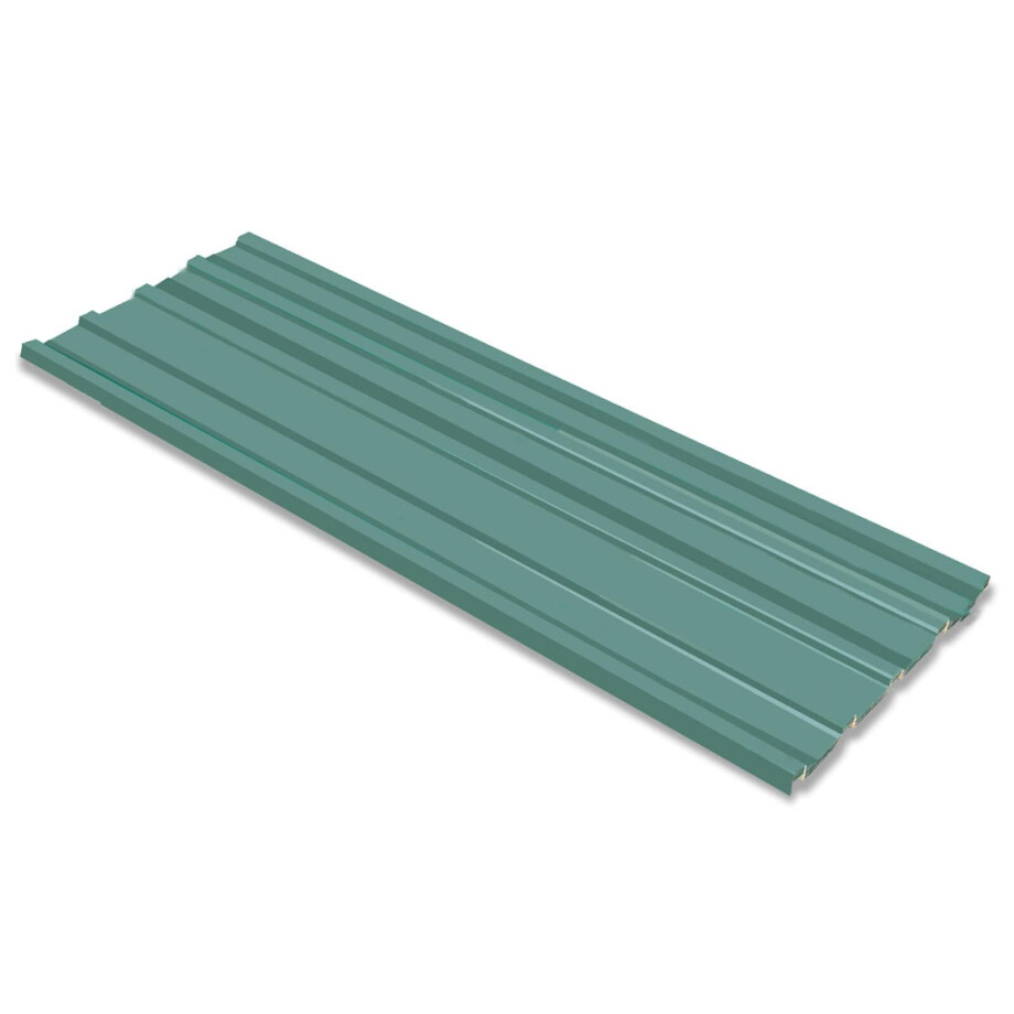 vidaXL Dakpaneel 12 pcs Groen 129 x 45 cm Gegalvaniseerd staal afbeelding 1