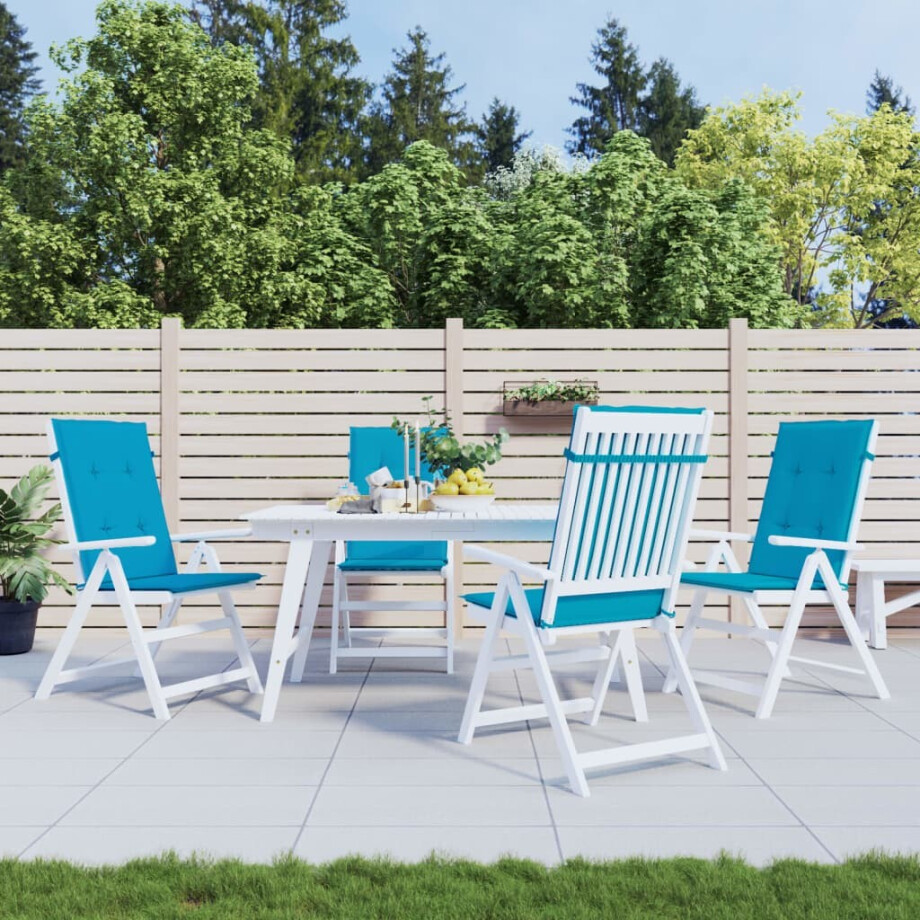 vidaXL Tuinstoelkussens 4 st hoge rug 120x50x3 cm stof blauw vidaXL Tuinstoelkussens 4 st hoge rug 120x50x3 cm stof blauw afbeelding 1