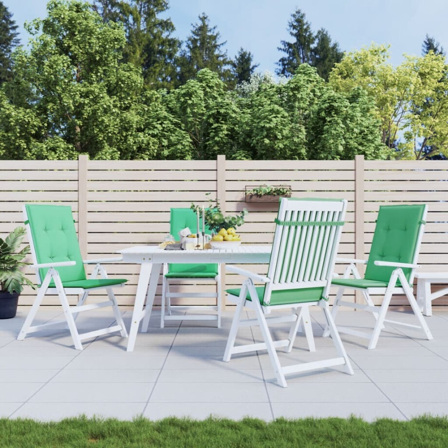 vidaXL Tuinstoelkussens 4 st hoge rug 120x50x3 cm stof groen vidaXL Tuinstoelkussens 4 st hoge rug 120x50x3 cm stof groen afbeelding 1