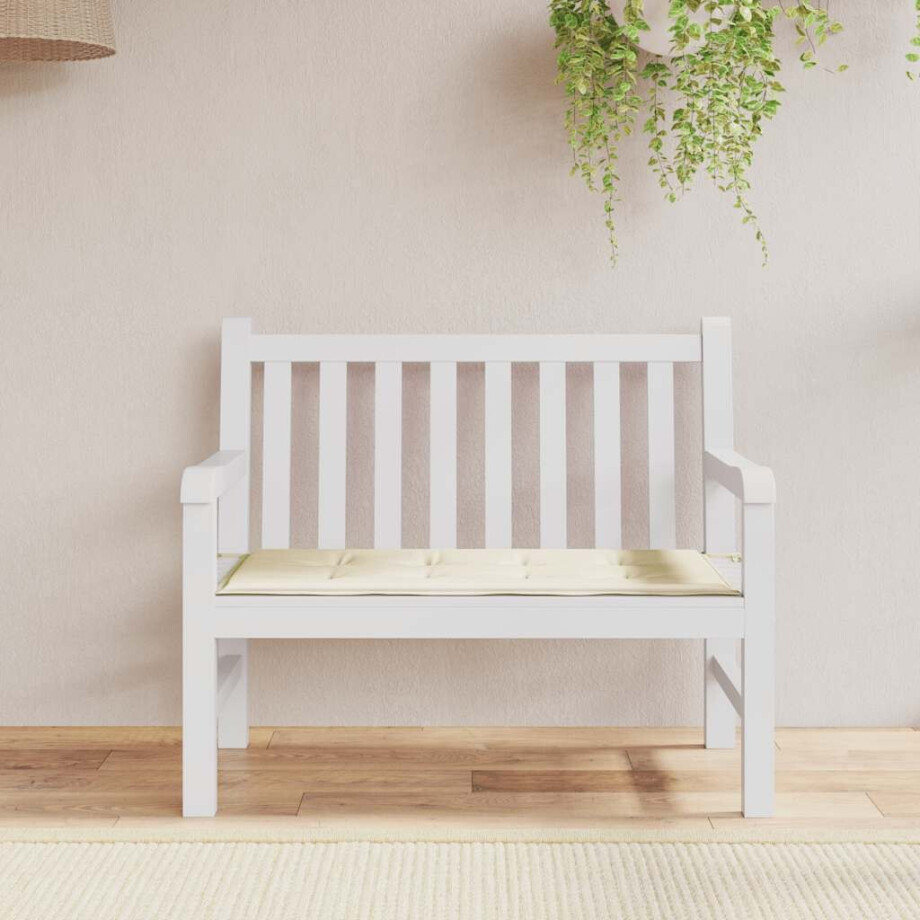 vidaXL Tuinbankkussen 100x50x4 cm oxford stof crèmekleurig vidaXL Tuinbankkussen 100x50x4 cm oxford stof crèmekleurig afbeelding 1