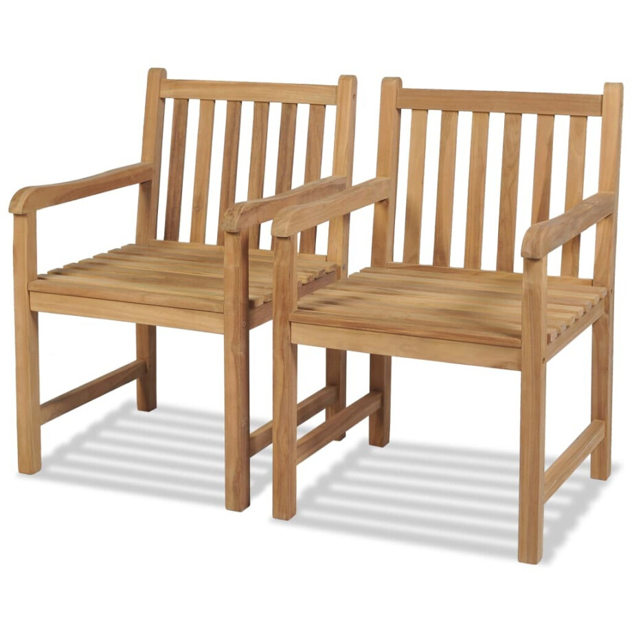 vidaXL Tuinstoelen 2 st massief teakhout afbeelding 1