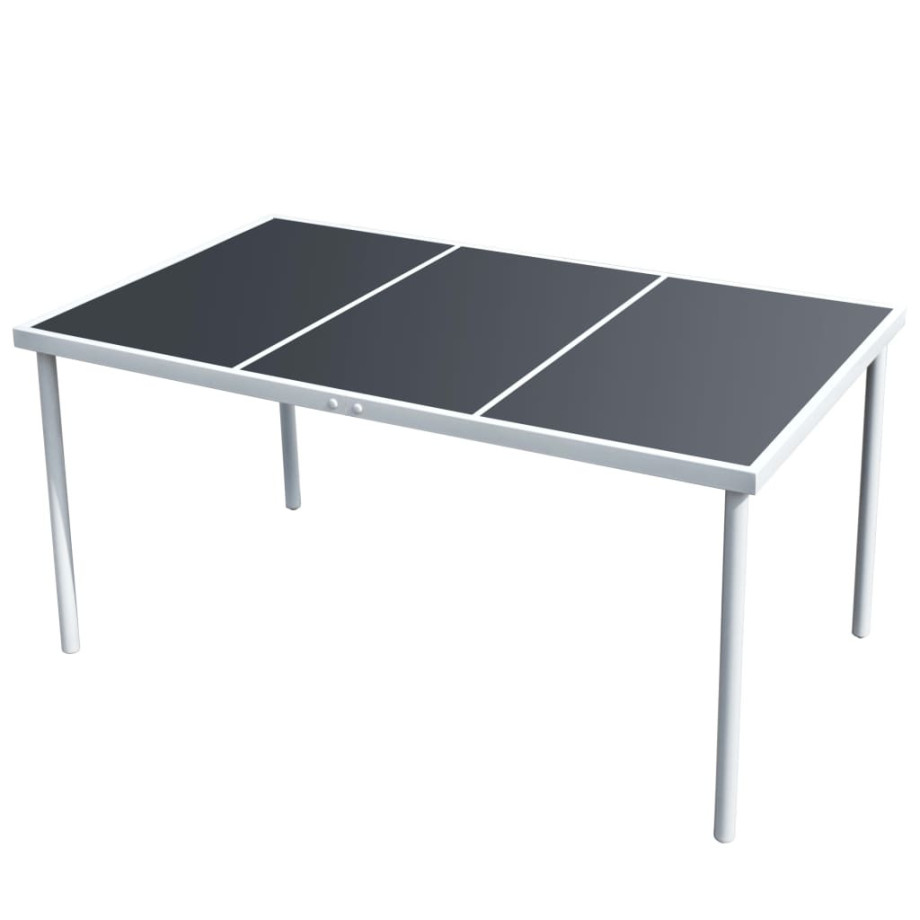 vidaXL Tuintafel 150x90x74 cm staal zwart afbeelding 1