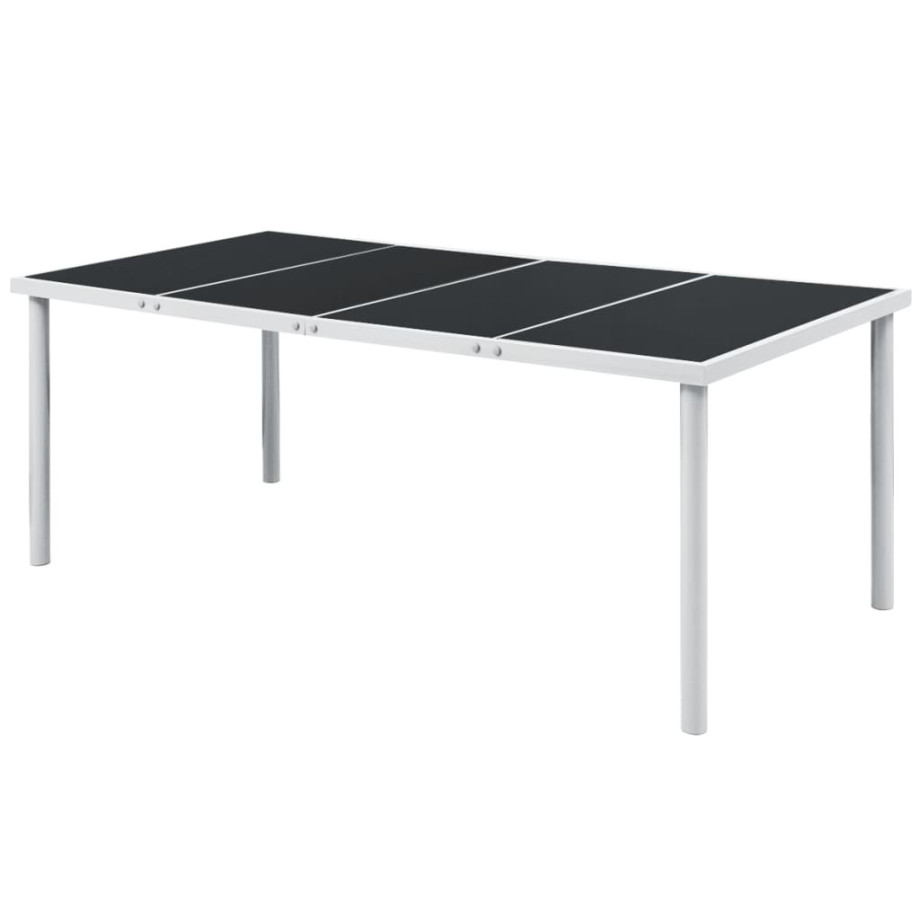 vidaXL Tuintafel 190x90x74 cm staal zwart afbeelding 1