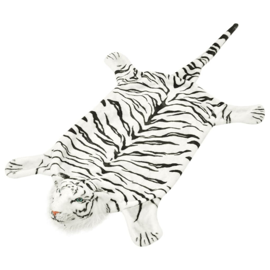 vidaXL Tijgervloerkleed pluche 144 cm wit afbeelding 1