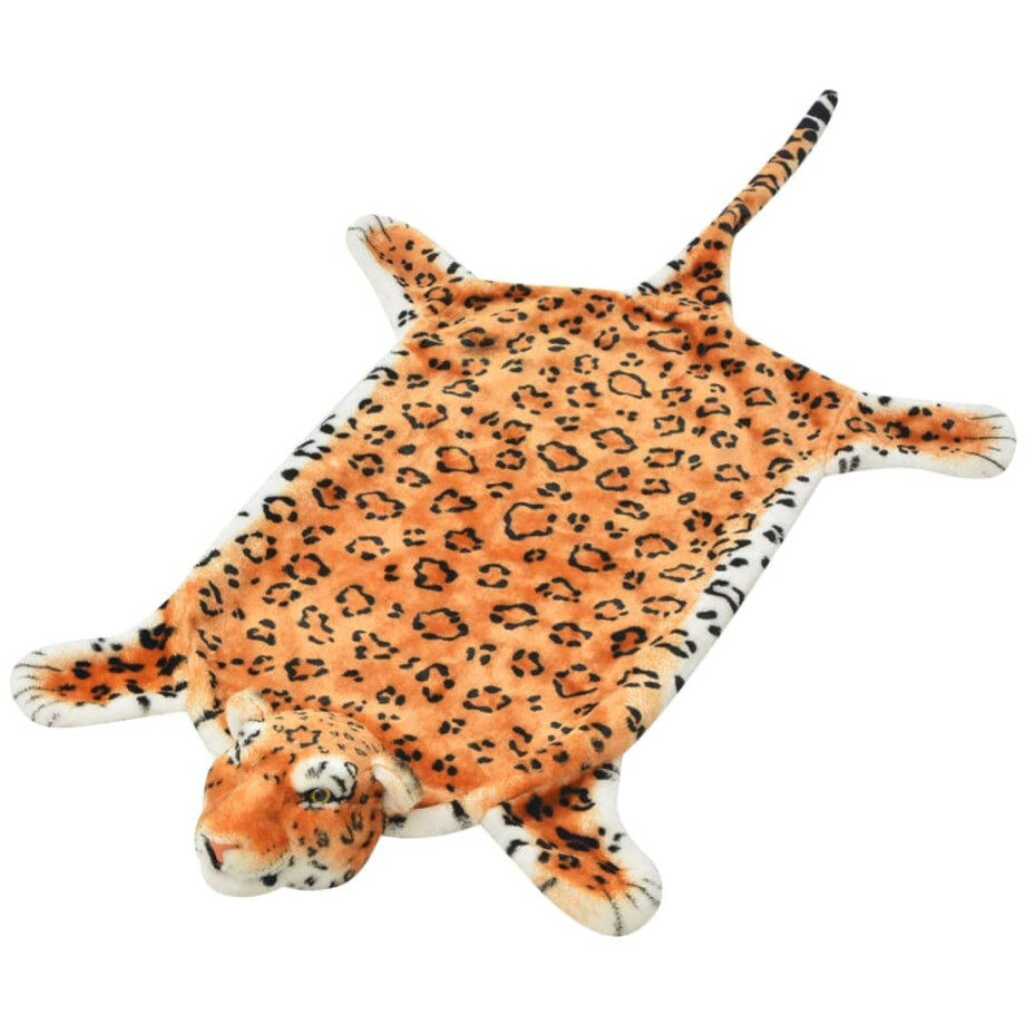 vidaXL Luipaardvloerkleed pluche 139 cm bruin afbeelding 1