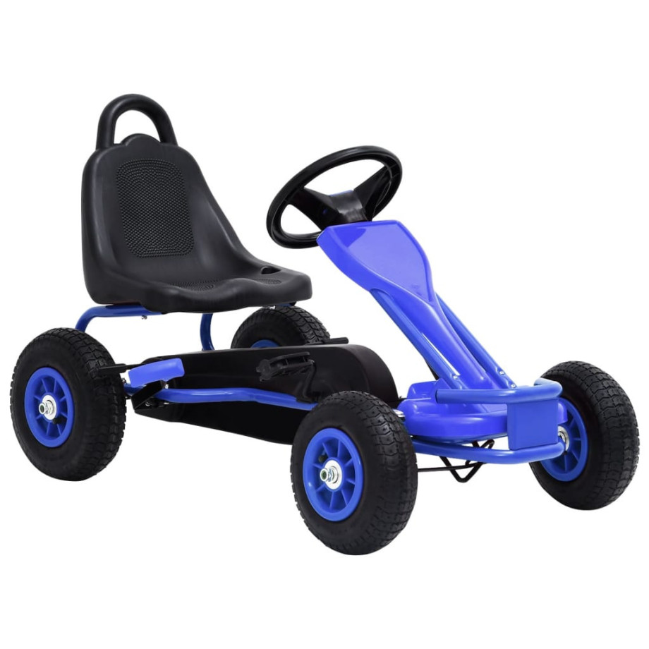 vidaXL Skelter met pedalen en pneumatische banden blauw afbeelding 1