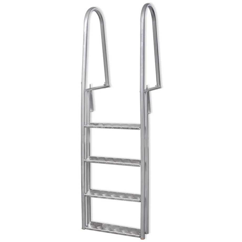 vidaXL Dok/zwembadladder met 4 treden aluminium 167 cm afbeelding 1