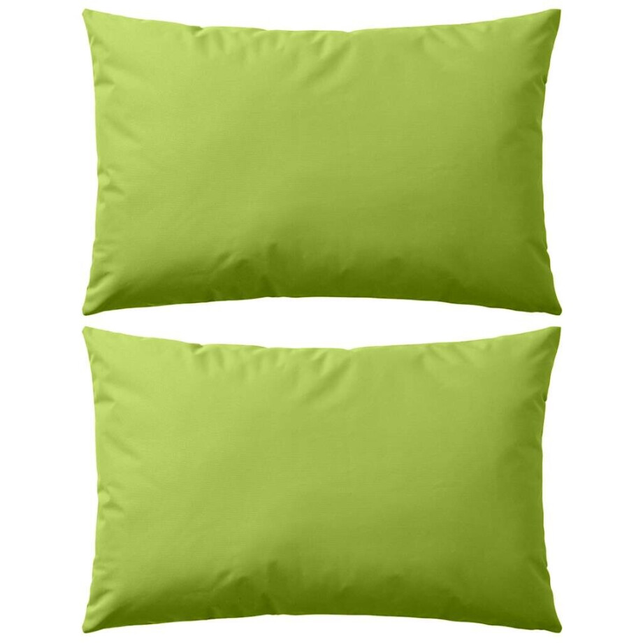 vidaXL Buitenkussens 60x40 cm appeltjesgroen 2 st afbeelding 1