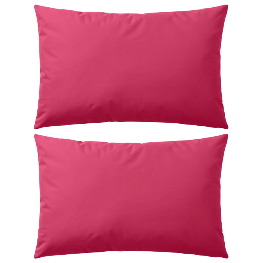 vidaXL Buitenkussens 60x40 cm roze 2 st afbeelding 1